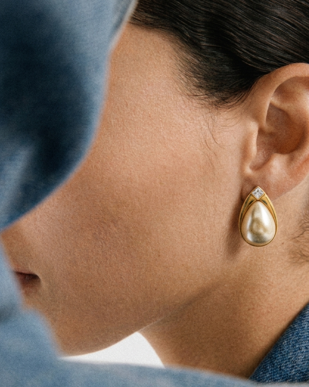 Audrey Earrings - Pearl & Crystal Teardrop Earrings by Richelieu