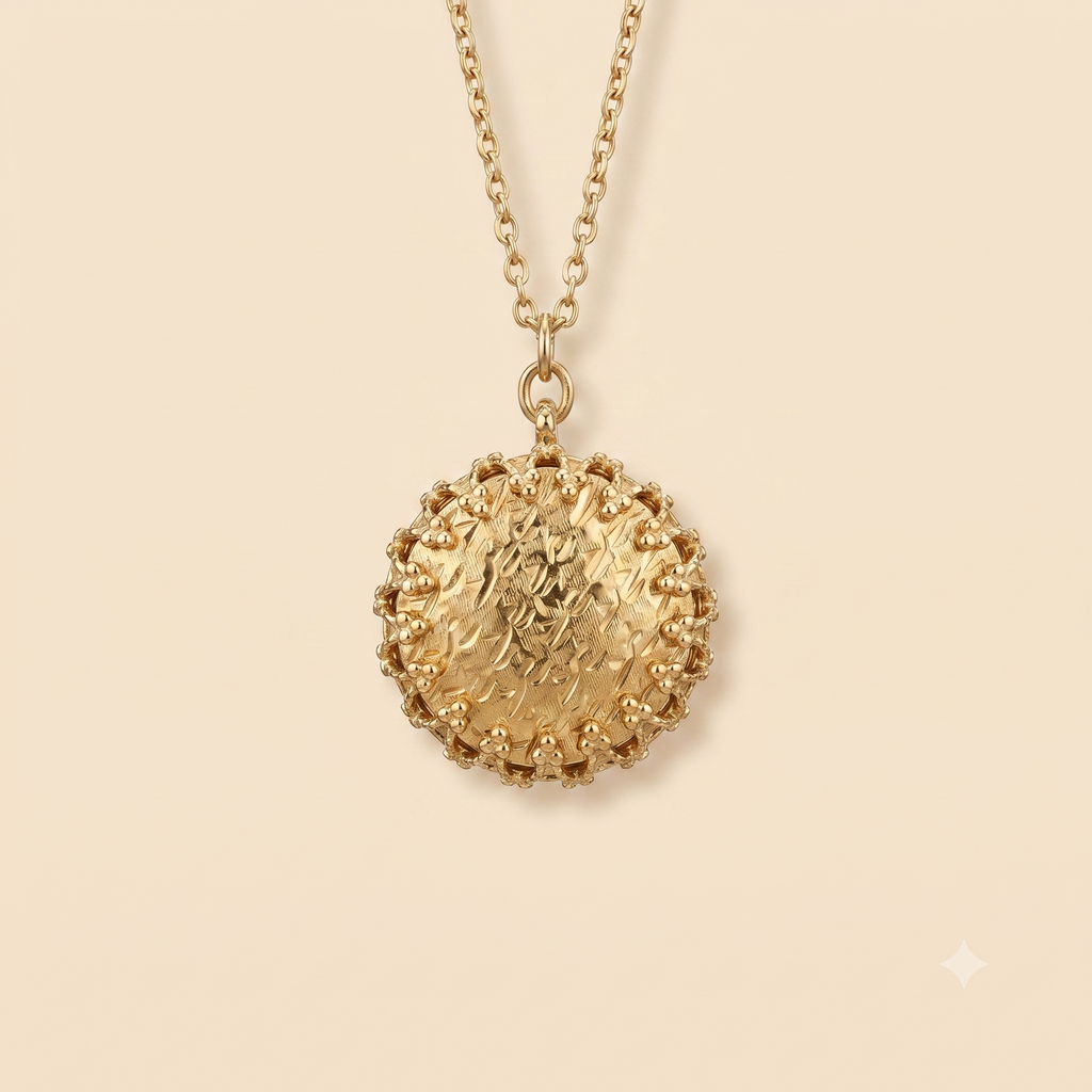 Irina Houndstooth Medallion Necklace