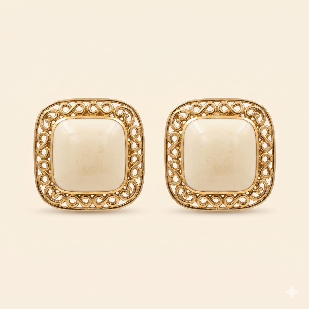 Lilya Earrings - Gold Filigree Statement Earrings