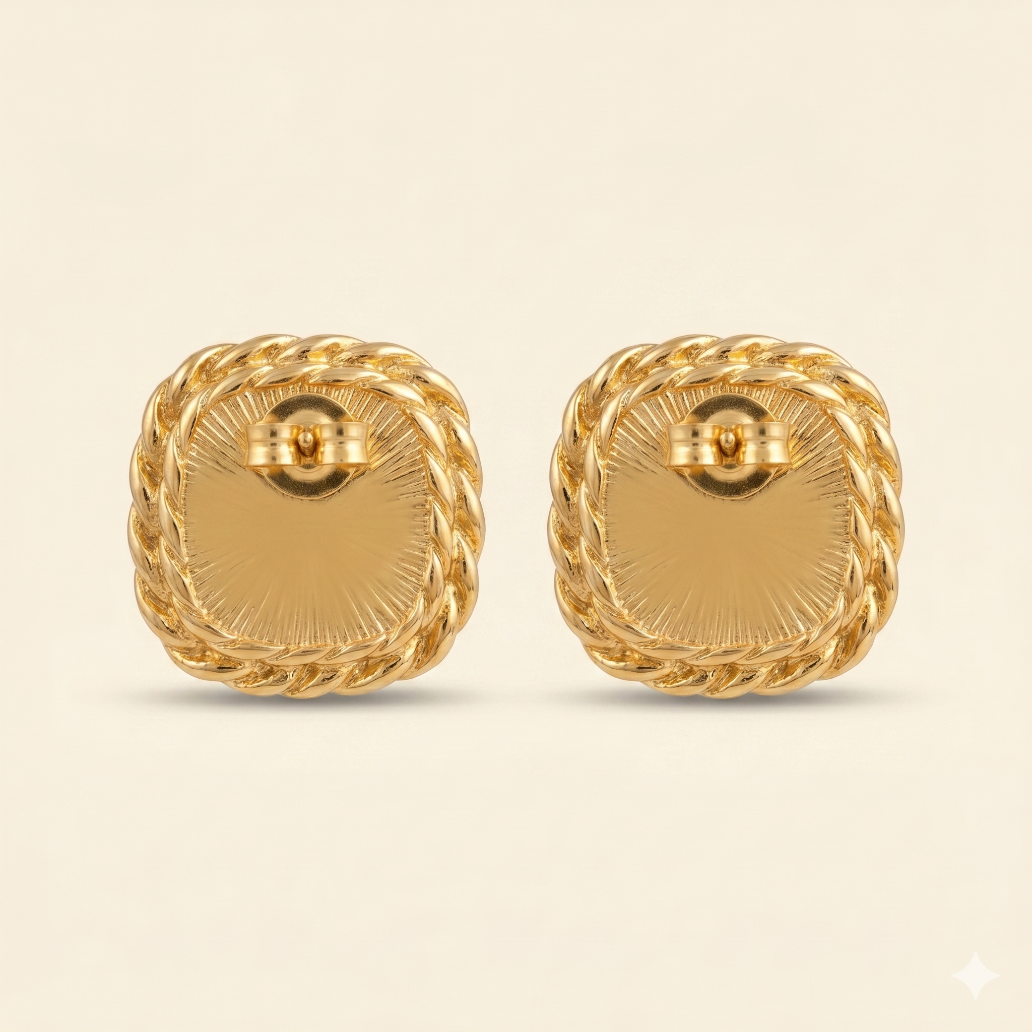 Yellow & Cream Enamel Gold Rope Clip Earrings