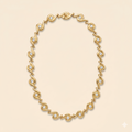Pamela Vintage Gold Swirl Collar Necklace — Crystal Bezel Links