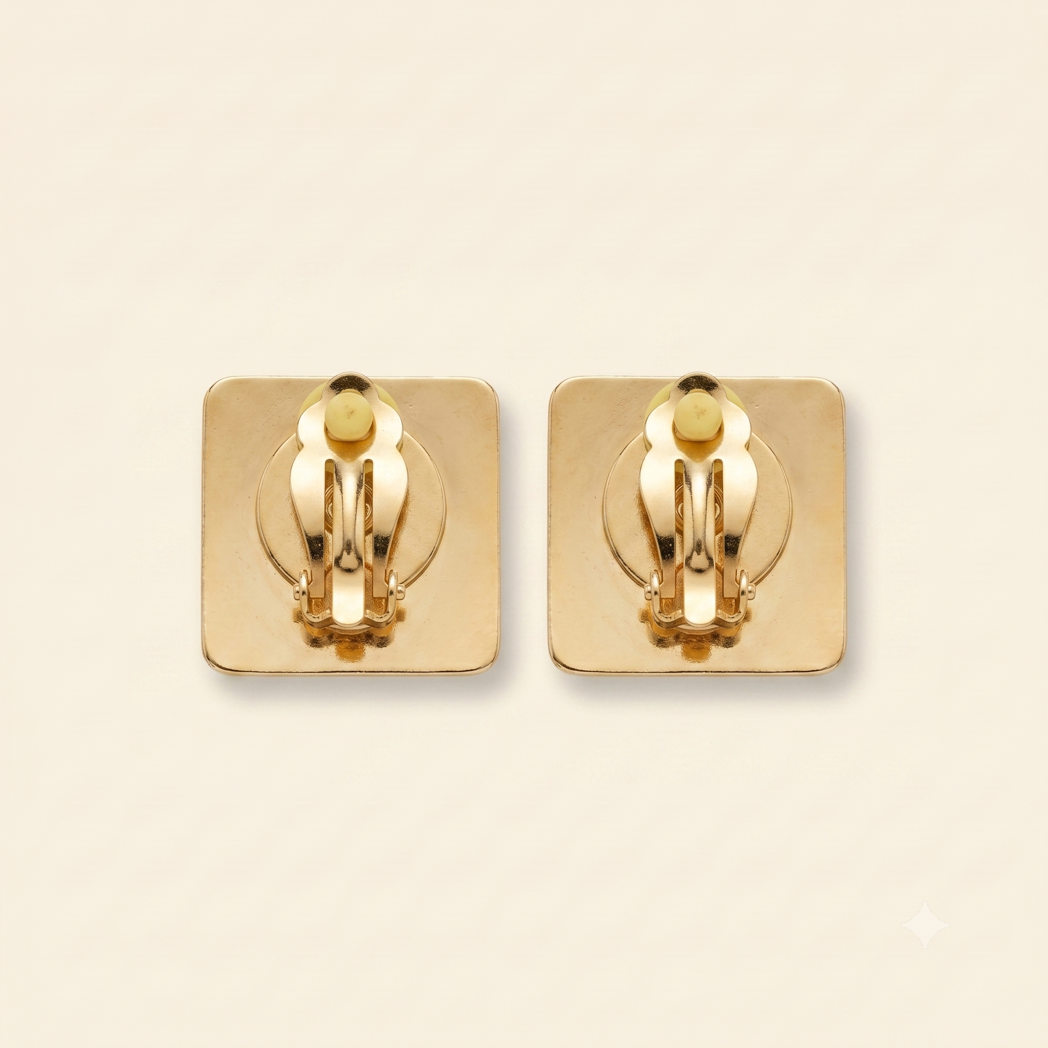 Sade Gold & Ivory Geometric Clip-On Earrings